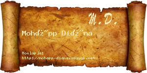 Mohápp Diána névjegykártya